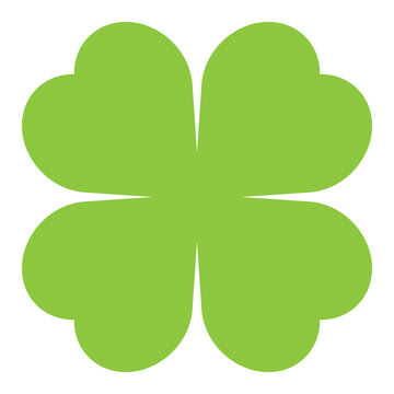 Four-leaf clover silhouette symbol icon shape illustration of green four leaf cloverleaf isolated on white
