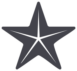 Obraz premium Simple Five Point Star Shape in Dark Gray for Design Elements