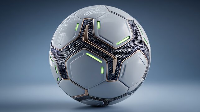futuristic soccer ball with LED elements