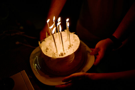 Candles on a birthday cake
