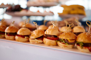 Restaurant snacks on the buffet table