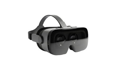 Fototapeta premium Virtual reality headset with black color isolated on transparent background for gaming and entertainment purposes