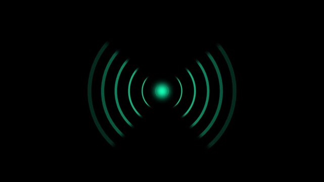 Radio waves waves background. network tower produced radio wave concept. Radio wave diffusion Isolated on Black background.