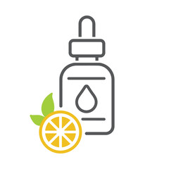 Lemon, essential oil, vector, icon.