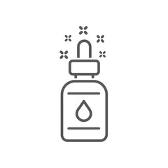 Dropper bottle icon for use in various cosmetic or medical projects.