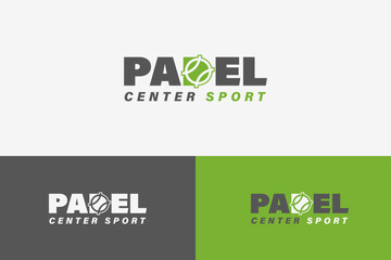 Padel Center Sport Logo design vector illustration. iconic paddle sport center design logo template isolated on white