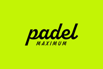 typography padel maximum symbol logo vector design template with simple and elegant styles