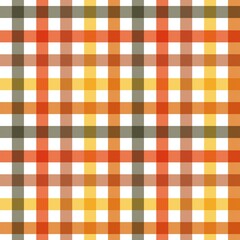 Seamless plaid or gingham check pattern in autumn colors