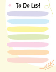 Obraz premium Aesthetic To-Do List Template – Soft Color Daily Planner Sheet