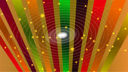 Digital technology and big data analysis background. Abstract technology background with glowing star pattern, digital science design concept, and energy network illustration. A beautiful macro image.