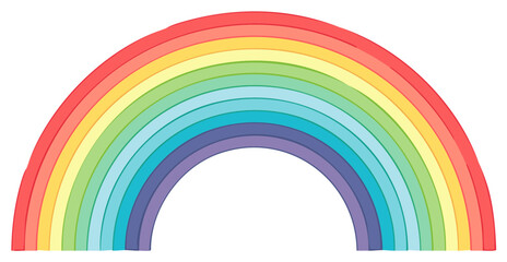 Obraz premium Vibrant rainbow arc with multiple colorful bands against a white background