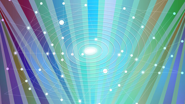 Digital technology and big data analysis background. Abstract technology background with glowing star pattern, digital science design concept, and energy network illustration. A beautiful macro image.