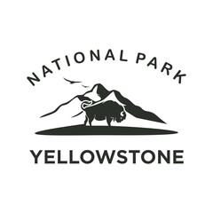 Yellow stone National Park vintage logo vector symbol illustration design © arifin