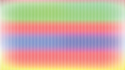 Vibrant abstract background design featuring a vertical color gradient blending green, red, blue, and yellow, accented with fine vertical lines for a modern striped texture