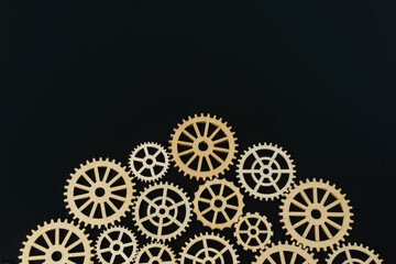 Gear concept on black background