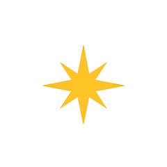 Obraz premium Abstract golden radiant star illustration radiating with bright light on white backdrop