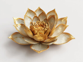 Decorative golden lotus flower centerpiece for home or event