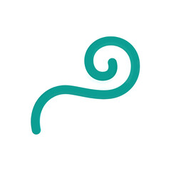 Fototapeta premium Abstract teal swirl design element with smooth curves and a whimsical aesthetic
