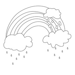 Colorful watercolor rainbow illustration