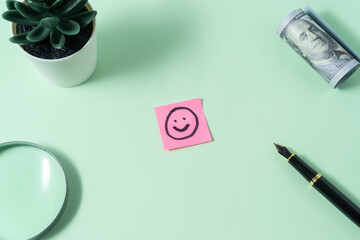 Business concept with smile emoji