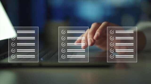 compliance and regulation concept. Digital interface showing standard guidelines, corporate policies, and legal governance for quality assurance and certification management.