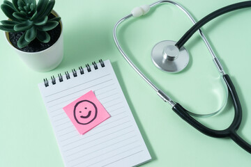 Medical concept with a smile emoji