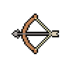 Fototapeta premium wooden brown bow pixel art