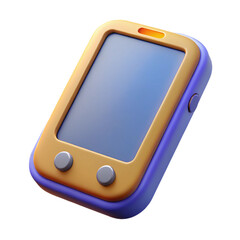 3D render of a handheld gaming device portable console with a screen isolated on white background