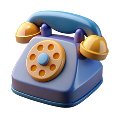 Retro rotary telephone vintage style communication device isolated on white background