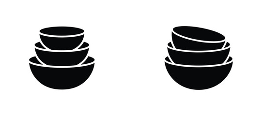 Stack of bowls, kitchenware for cooking and serving