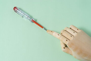 A test pen on light green background