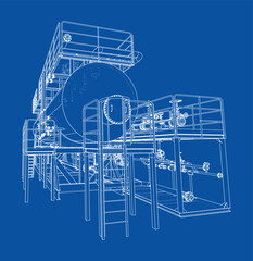 Industrial Structure Blueprint. Vector
