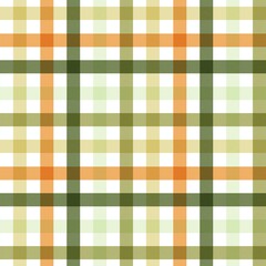 A close-up of a simple plaid or checkerboard pattern in various shades of light green, yellow, and white