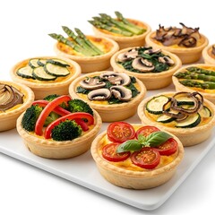 Assortment of mini vegetable tarts deliciously prepared for any occasion