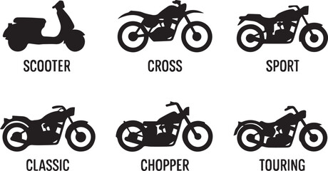 motorcycle scooter cross sport classic chopper touring silhouettes pack © AIcon Star