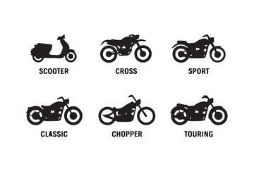 Obraz premium motorcycle scooter cross sport classic chopper touring collection ai eps