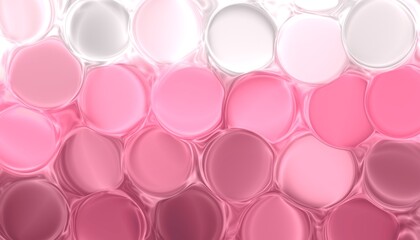 Abstract pink bubble texture background with soft gradient tones and glossy circular shapes. Modern pastel art design created digitally on a tablet. 