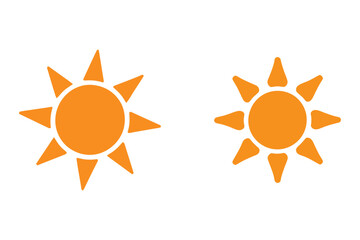 Two orange sun icons with simple designs