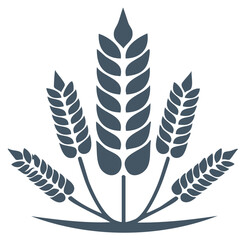 Fototapeta premium Stylized Wheat Stalks Emblem Harvest Agriculture Concept Graphic Design