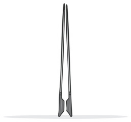 Precision tweezers or forceps tool for delicate grasping and intricate tasks vector illustration