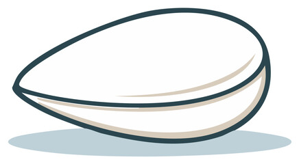 Minimalist line art illustration of a single almond nut snack