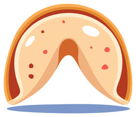 Stylized fortune cookie illustration symbolizing good luck destiny and future predictions