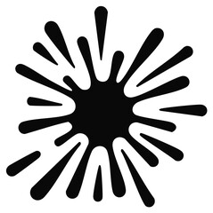 Energetic black ink splash, abstract paint splatter, liquid burst explosion graphic design element