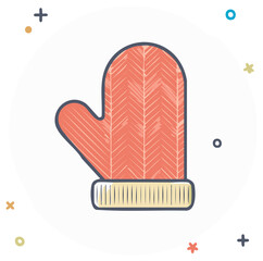 Stylized Vector Illustration of a Winter Mitten with Decorative Accents