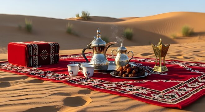 Outdoor Bedouin-Style Gahwa with Sadu Textiles
