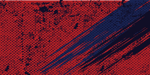 Halftone dots red and blue color pattern gradient grunge texture background. Dot pop art comic sport style vector illustration. grunge vector dots