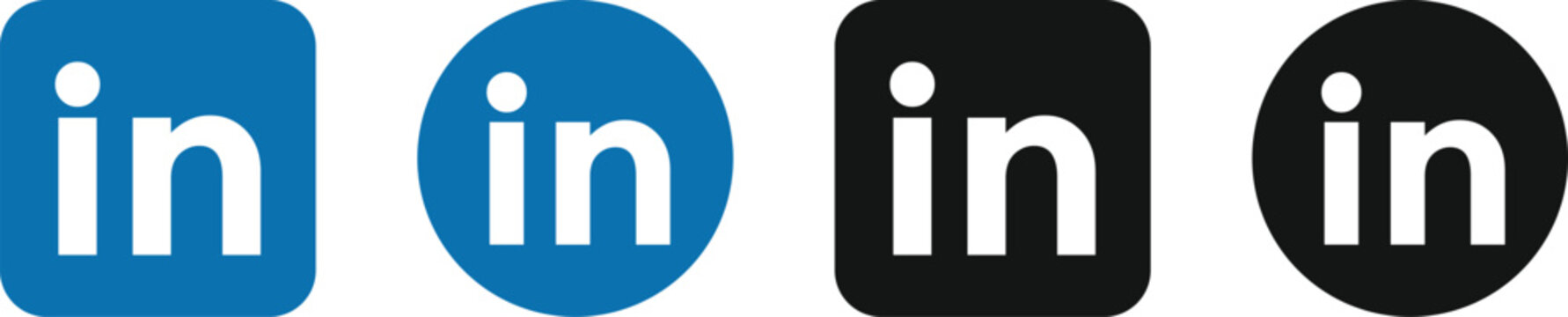 Latest linkedin Logo Icon Set. Social Media Network symbol linkedin