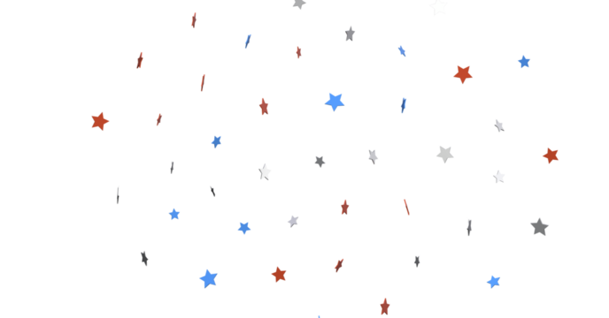 Festive abstract illustration featuring stars in red, white, and blue colors, perfect for holiday concepts, freedom and patriotic designs.