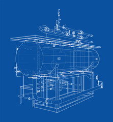 Industrial Equipment Blueprint. Vector