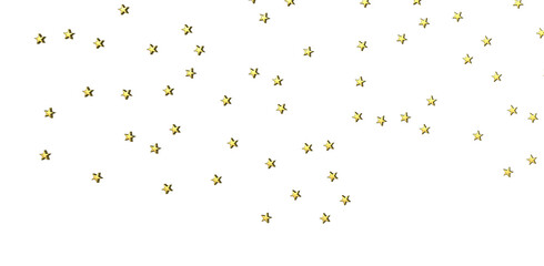 Scattered golden stars on a clean white background, perfect for adding a touch of elegance to any design. Ideal for festive backgrounds, celebra